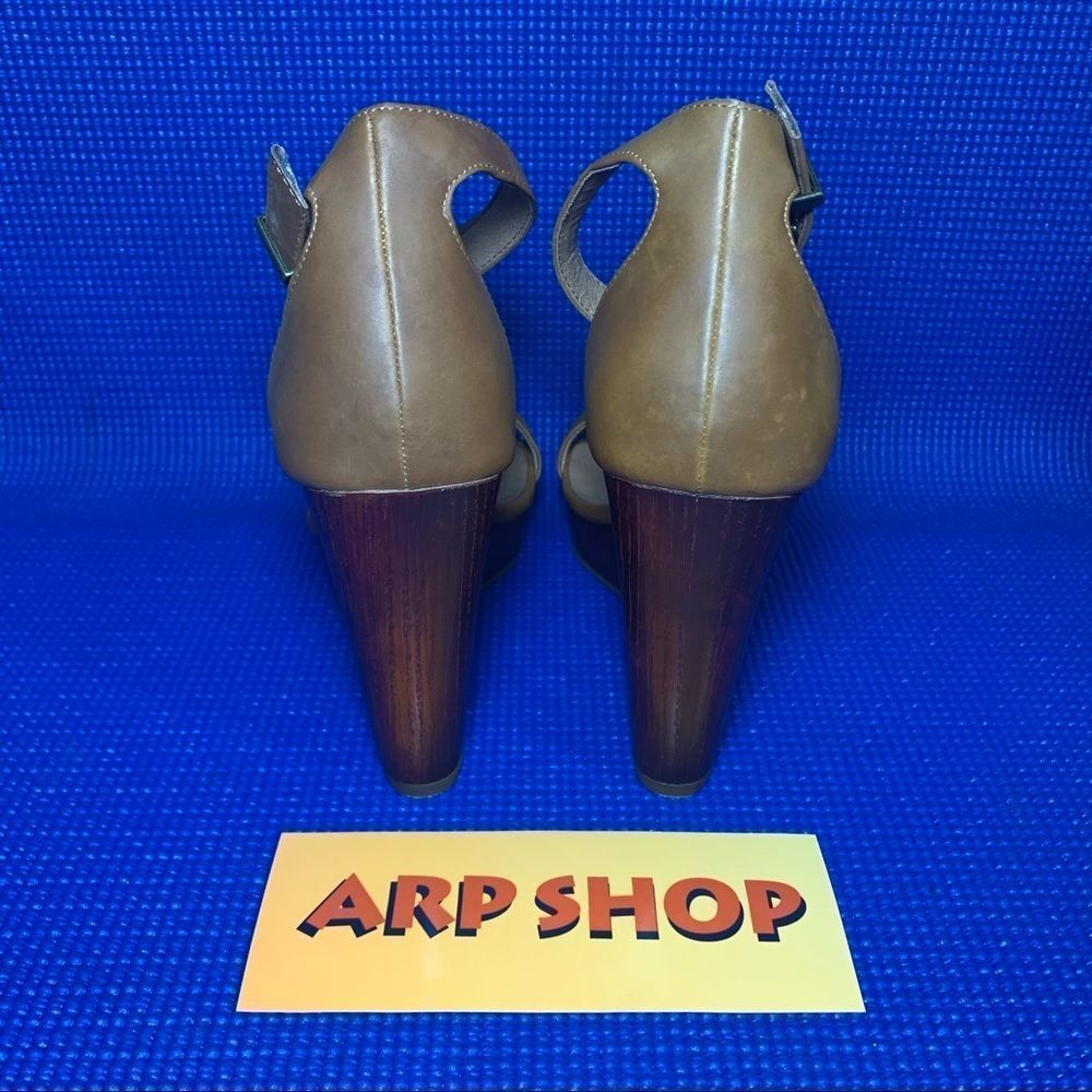 LUCKY BRAND LENORR Women`s Size 7.5 Tan Brown Platform Wedge Shoes - Picture 4 of 8